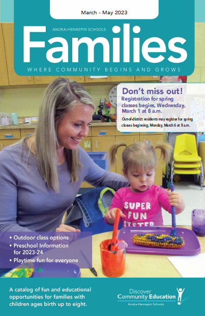 cover of families spring catalog
